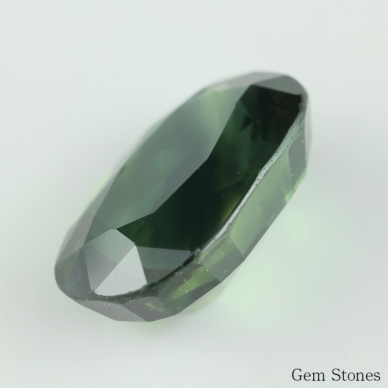 大粒 グリーンサファイア 3.790ct ルース 宝石 裸石 サファイア 緑 ダーク グリーン ジュエリー オリジナル 制作 コレクション 誕生石 9月 記念 お守り 誕生日