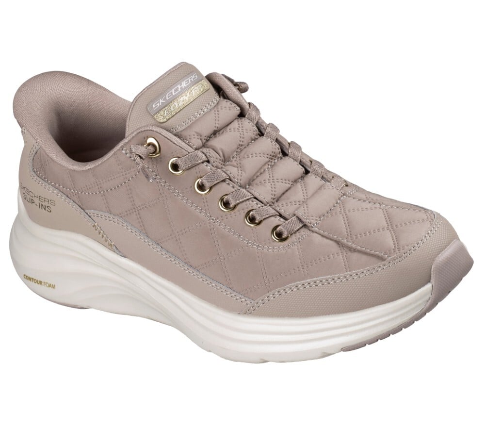スケッチャーズ スリップインズ レディース スニーカー 靴 コンツアーフォーム - コージーフィット ゴールデン アワー SKECHERS Slip-ins 150413 ノーマル幅 ハンズフリー 軽量 スリッポン ゴム紐 キルティング