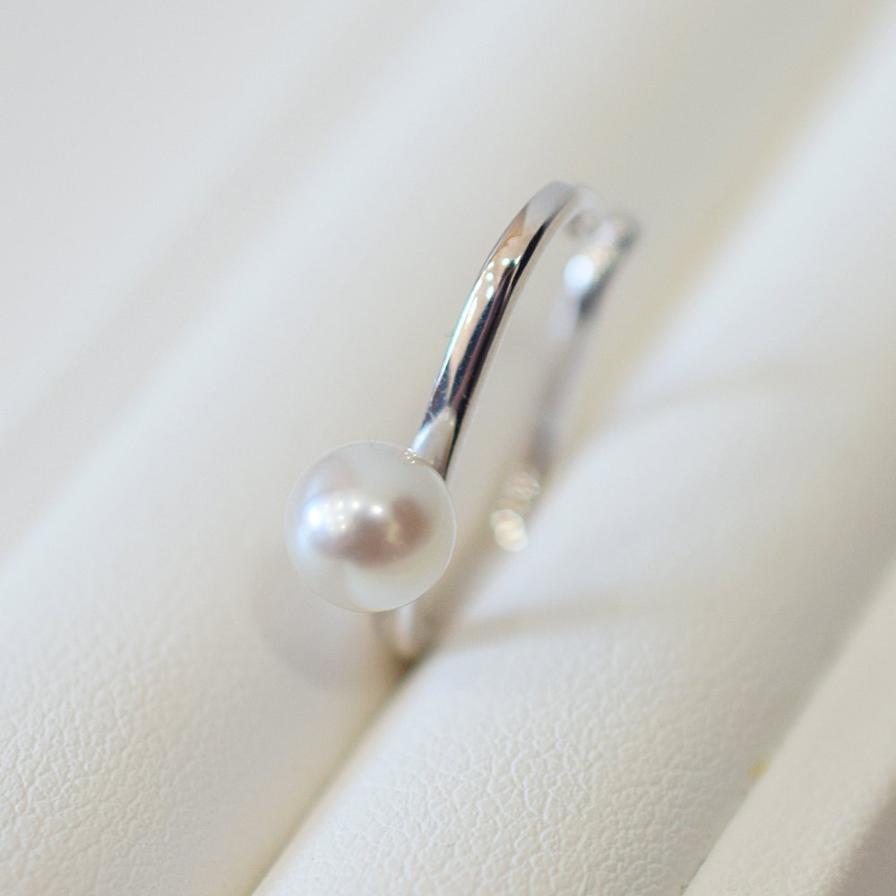 ［pearl609］片耳用 あこや真珠 6mm - 6.5mm ホワイトピンク イヤーカフ SV