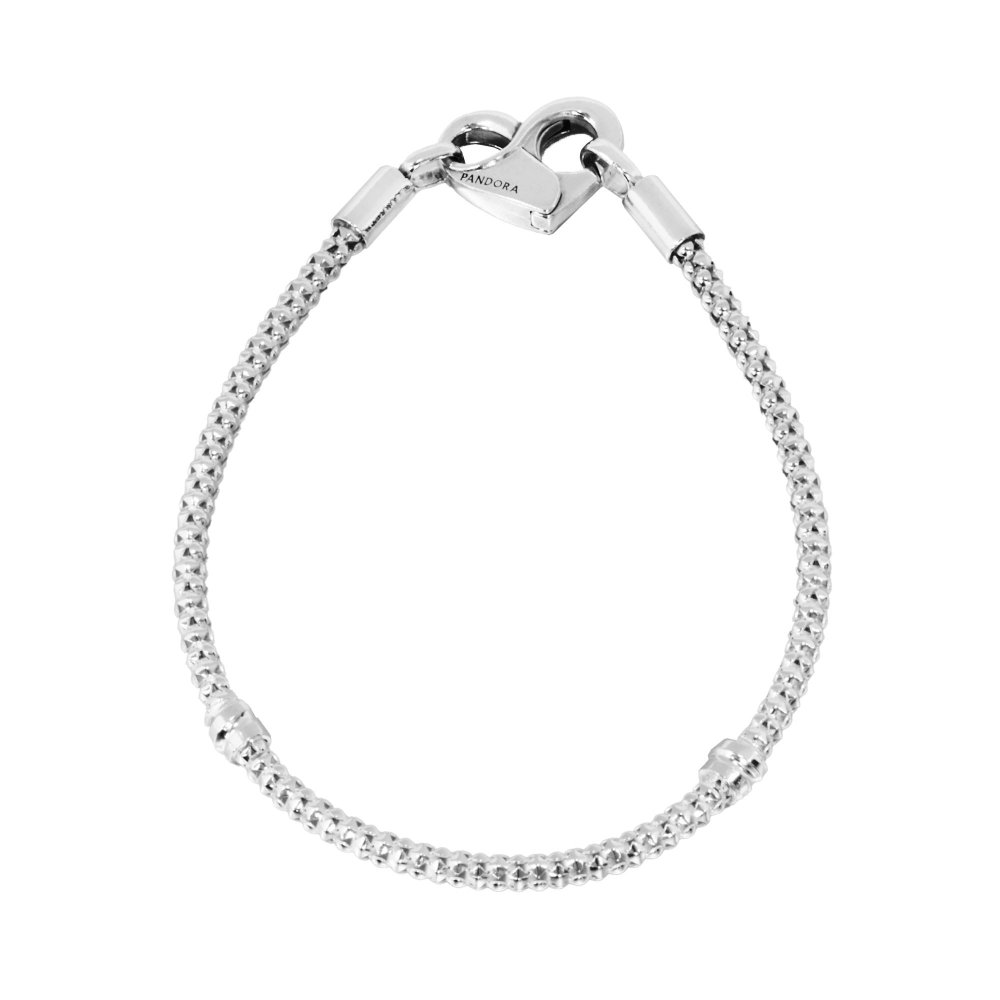 ボックス・ショッパー付 PANDORA(パンドラ) ★ Studded Chain Bracelet ★スタッズ チェーン ブレスレット ★ チャーム ブレスレット カスタマイズ アクセサリー シンプル 日常使い 誕生日 記念日 母の日 プレゼント ギフト