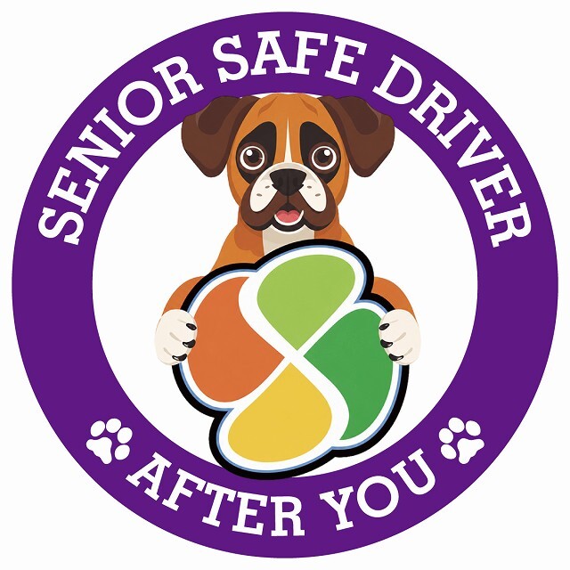 カーサイン 高齢者マーク SENIOR SAFE DRIVER ボクサー ステッカー シール 直径13cm 肉球 日本製 車