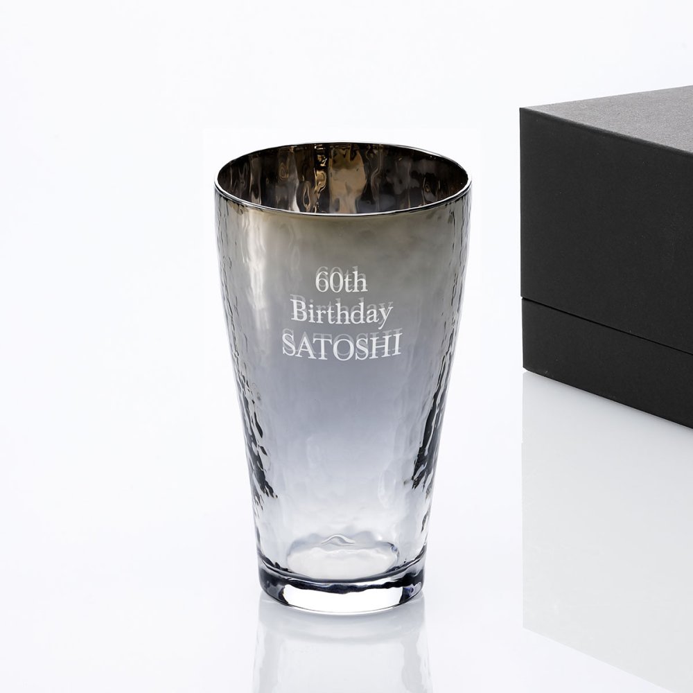 PROGRESS プログレス Glorious-Long ビアグラス 375ml Silver 単品 名入れ彫刻代込み 名前 彫刻 刻印 名入れギフト プレゼント 誕生日 記念日 記念品 お祝い ハイボールグラス タンブラー チタン 法人記念品 ノベルティ 受賞 父の日 ビール 退職祝