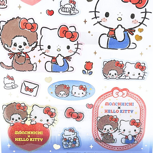 モンチッチ× ハローキティ クリアキャンディシール スタンダード 文具 Sanrio