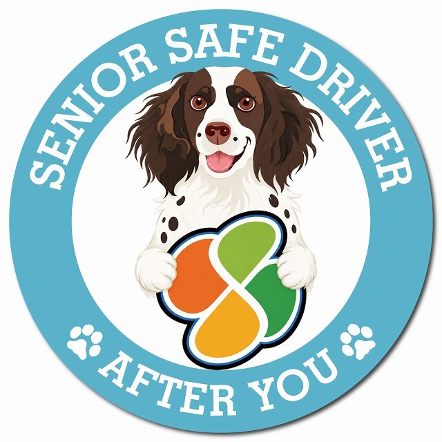 カーサイン 高齢者マーク SENIOR SAFE DRIVER スモールミュンスターレンダー マグネット 強力 直径13cm 肉球 日本製 車 ステッカー