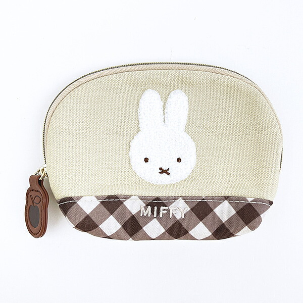 ミッフィー miffy ティッシュポーチ ベージュ ダイアゴナル