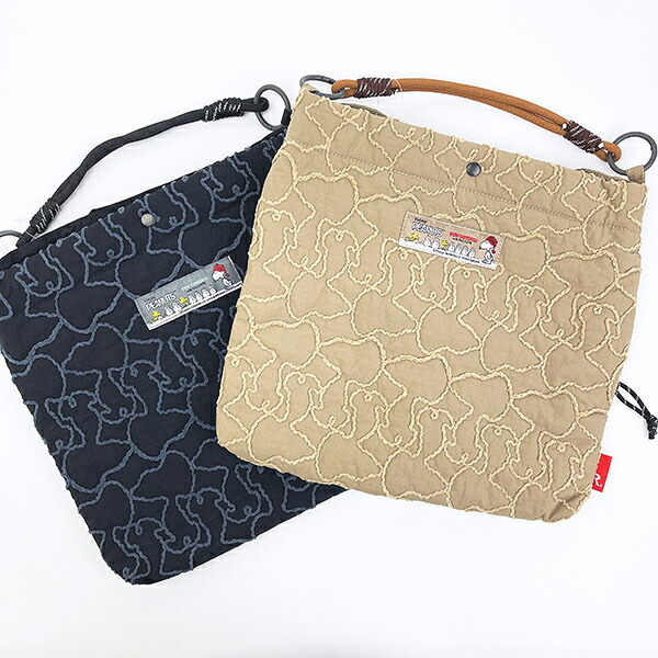 スヌーピー キルト2WAYショルダーバッグ ブラック ルートート ROOTOTE SNOOPY 送料込み
