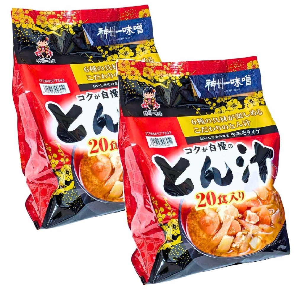 神州一味噌とん汁　生みそタイプ　20食入　豚肉と6種野菜　即席みそ汁　#577393