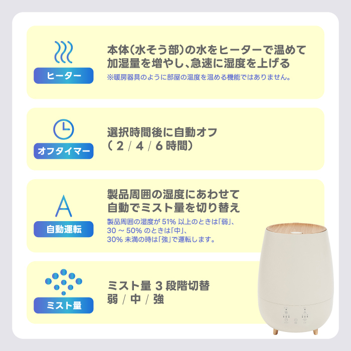 ハイブリッド加湿器 フォグモイスト 5.5L 大容量 超音波 加熱式 上部給水 アロマ対応 静音 ウッド調 木目調 上から給水 自動湿度調整 省エネ 抗菌カートリッジ付き タイマー付 抗菌 ミスト 冬物家電 卓上 寝室 リビング ギフト 新生活 スリーアップ 【選べる特典付】