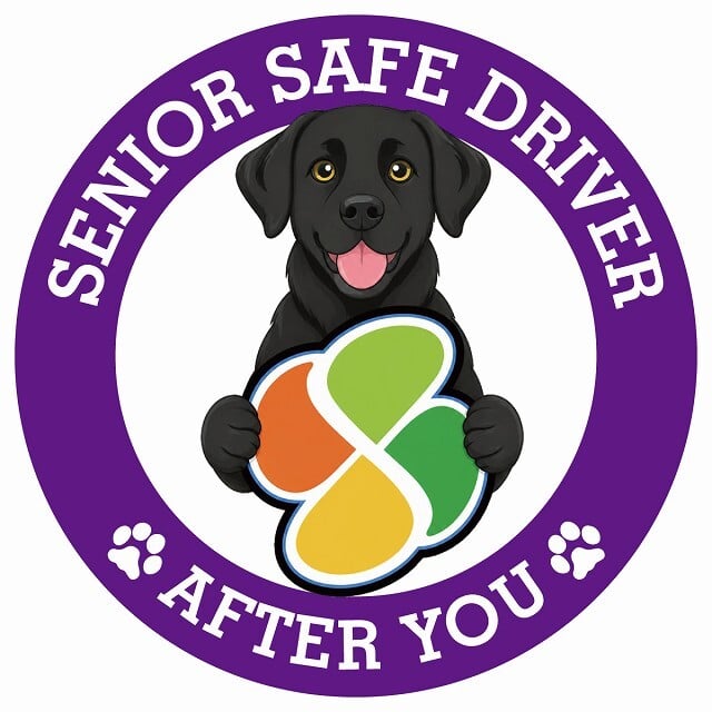 カーサイン 高齢者マーク SENIOR SAFE DRIVER ラブラドール ステッカー シール 直径13cm 肉球 日本製 車