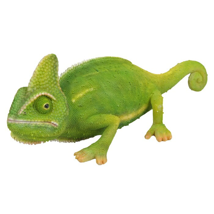 置物 カメレオン 緑黄 幅25cm woobia ウービア リアル 爬虫類 おしゃれ 玄関 インテリア オブジェ ガーデン トカゲ リザード 動物 アニマル 面白い 個性的 存在感 かっこいい 爬虫類好き プレゼント ギフト 男性 二度見