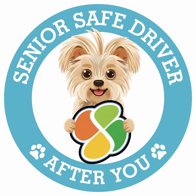 カーサイン 高齢者マーク SENIOR SAFE DRIVER ヨーチー ステッカー シール 直径13cm 肉球 日本製 車