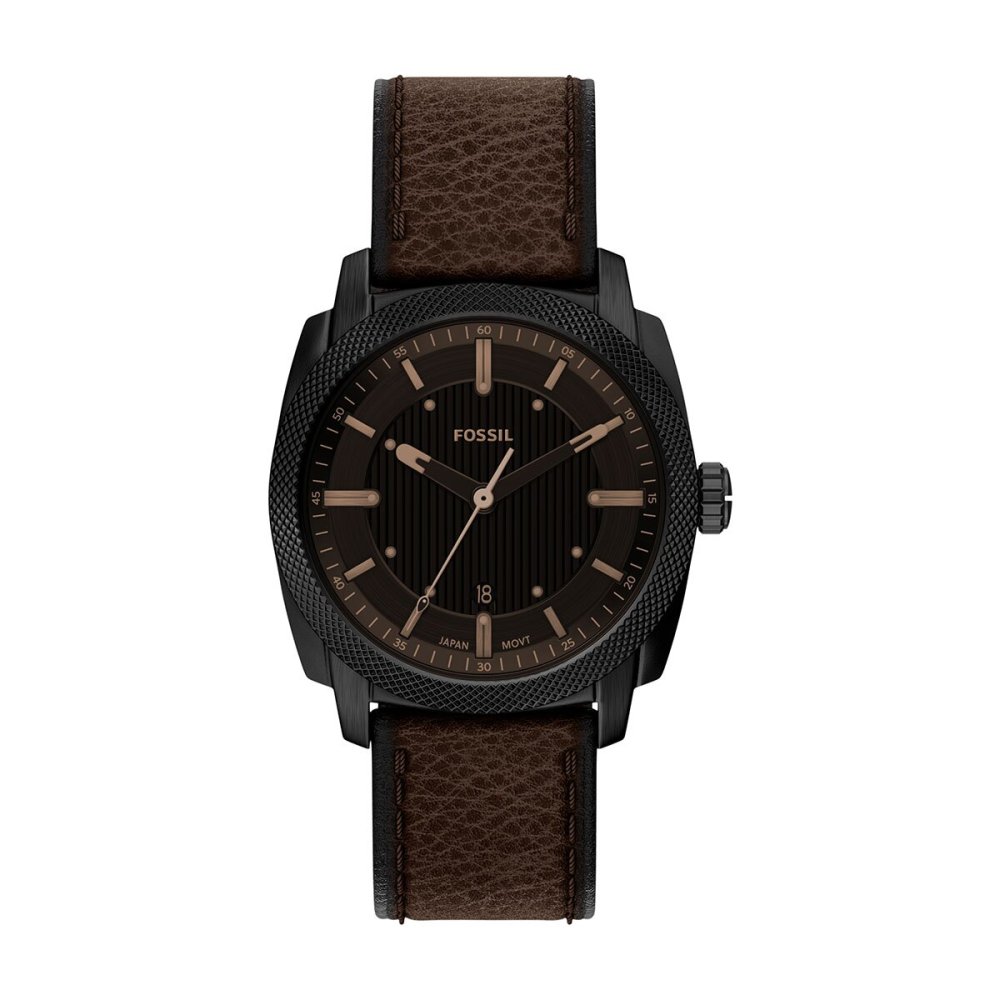 フォッシル FOSSIL 腕時計 メンズ MACHINE デイト アナログ ブラウンレザーウォッチ FS6187【2026 新作】