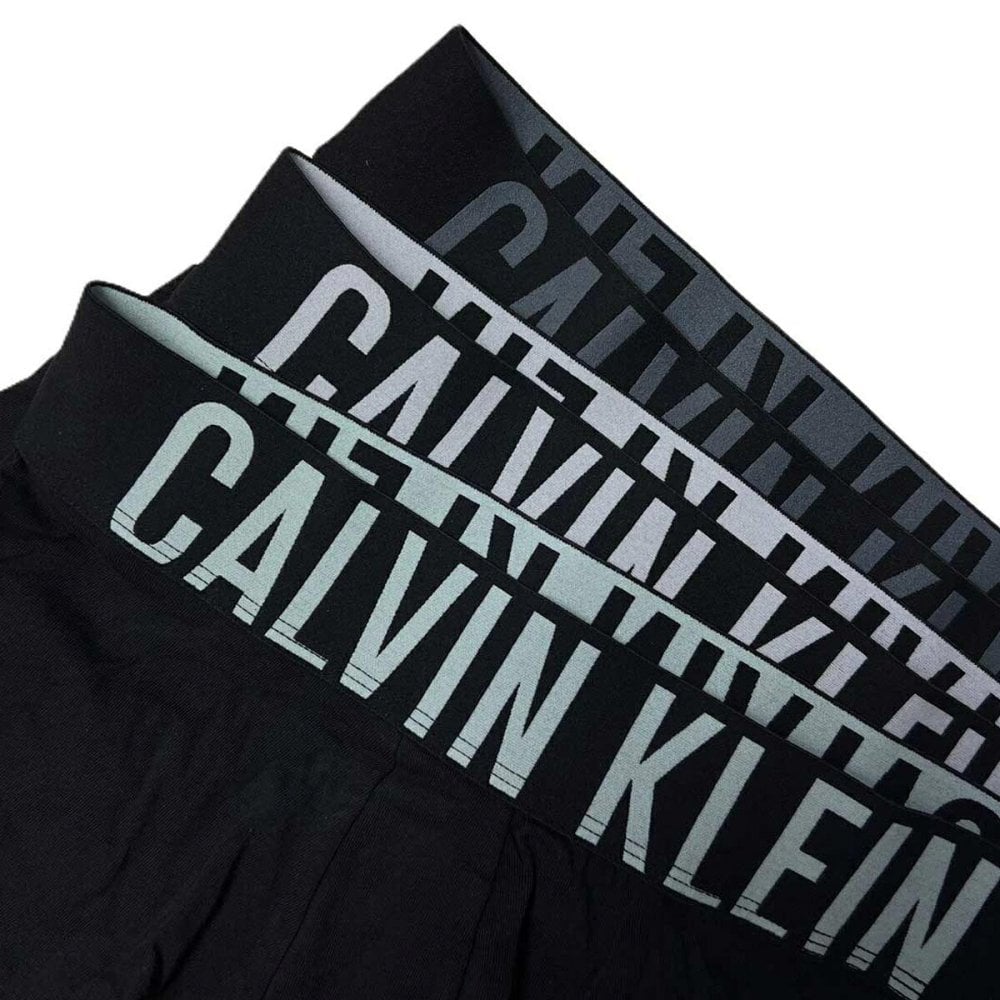 カルバンクライン Calvin Klein(CK) ボクサーパンツ トランク インテンスパワー 3枚組 セット 前閉じ コットン ロゴ 下着 NB3608A ZDO メンズ ブラック+ホワイト+グレー