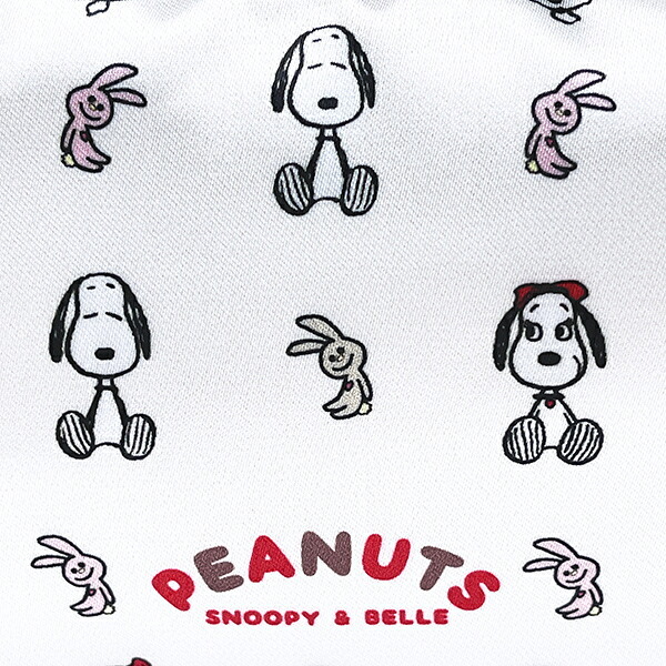 スヌーピー ＆ベル サテンミニポーチ アイボリー SNOOPY