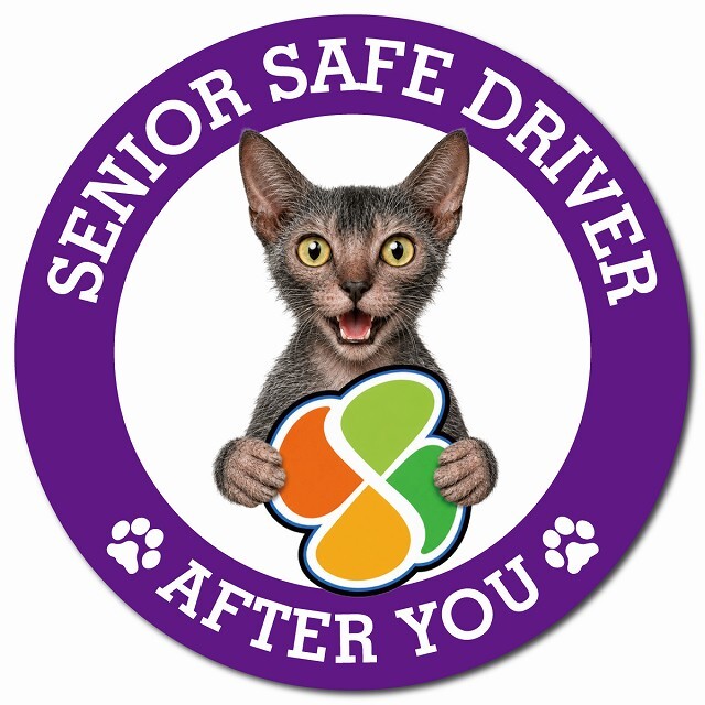 カーサイン 高齢者マーク SENIOR SAFE DRIVER ライコイ マグネット 強力 直径13cm 肉球 日本製 車 ステッカー