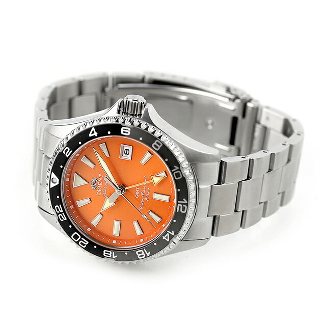 オリエント スポーツ マコ GMT 自動巻き 腕時計 ブランド メンズ ORIENT SPORTS RN-BC0004Y アナログ オレンジ