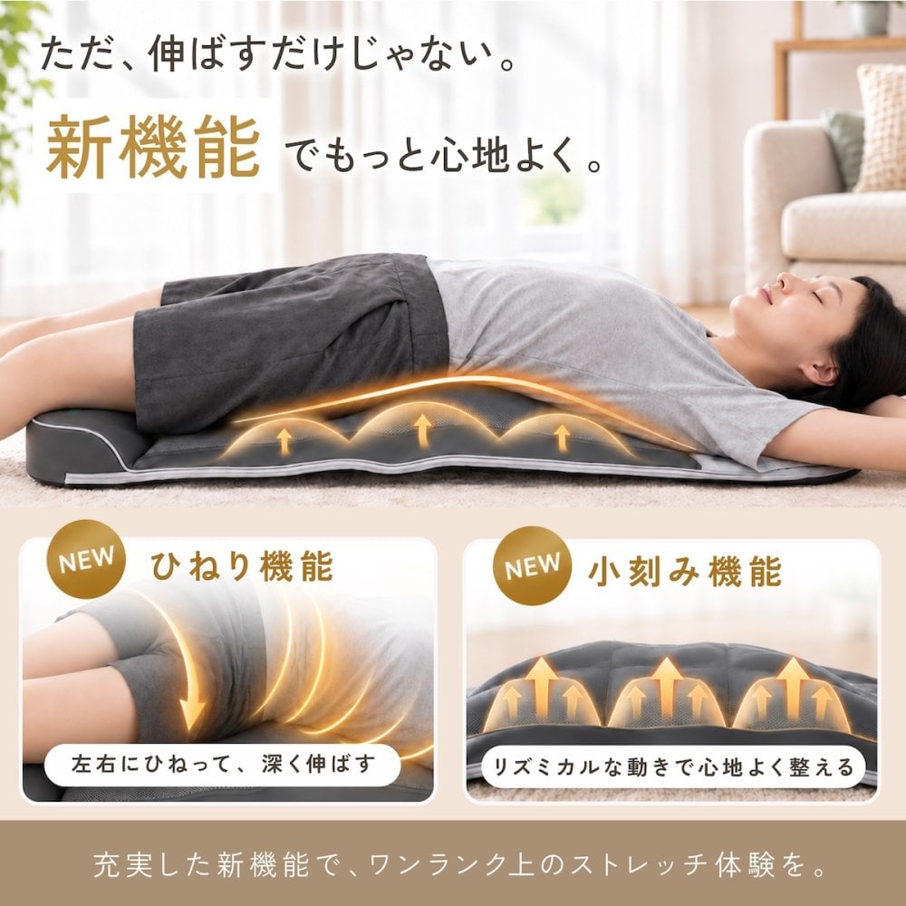 メディサナ ストレッチエアマット NEO medisana   寝ながら 寝たまま 全身ストレッチ エアーストレッチマット電動首 肩 肩甲骨 背中 腰 お尻 エアバッグ ヒーター 温熱 ストレッチ器具 リモコン タイマー 折りたたみ コンパクト 収納 自宅 ギフト プレゼント