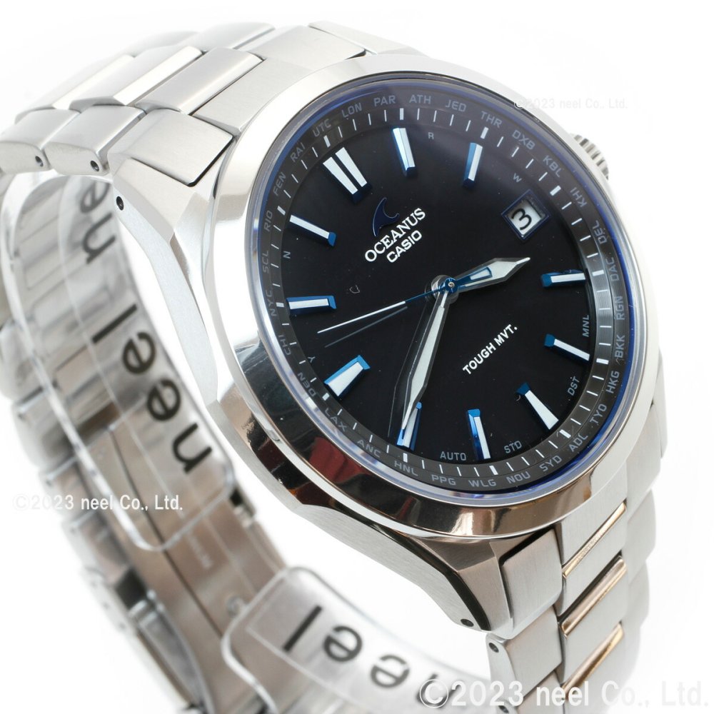 オシアナス 3針モデル OCW-S100-1AJF メンズ 腕時計 電波 ソーラー チタン シルバー ブラック カシオ CASIO OCEANUS