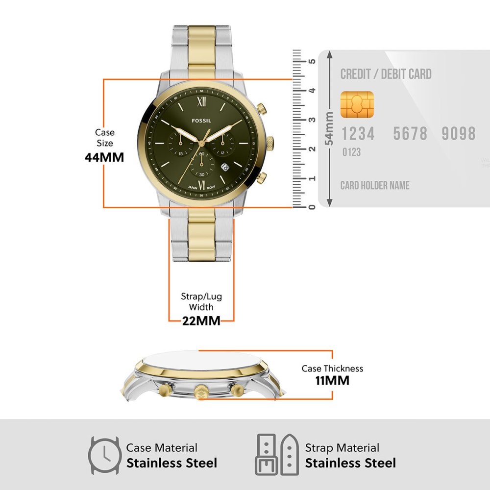 フォッシル FOSSIL 腕時計 メンズ NEUTRA クロノグラフ アナログ ツートーン ステンレススチールウォッチ FS6189【2026 新作】