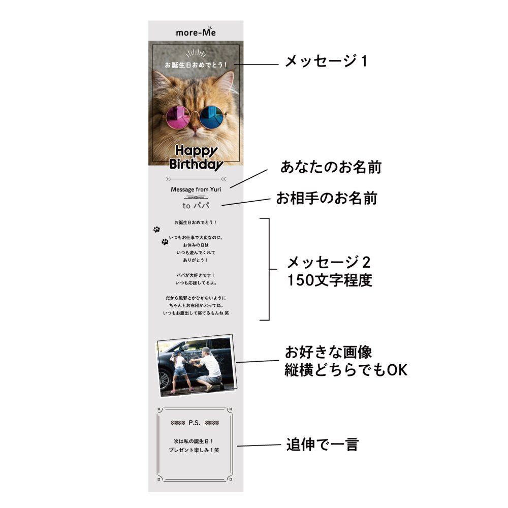 more me for message スマホをかざすと想いが溢れるデジタルメッセージ 【ペルシャ】メッセージギフト  誕生日 記念日 プレゼント【送料無料】