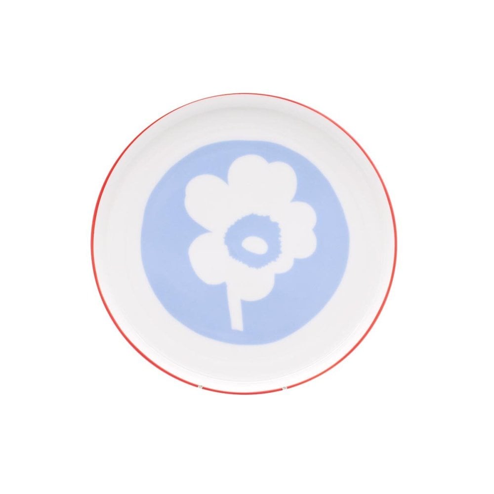 マリメッコ ウニッコ プレート 20cm ホワイト/ライトブルー/オレンジレッド marimekko UNIKKO 皿 食器 ギフト 耐熱 電子レンジ対応 結婚祝い プレゼント 贈り物