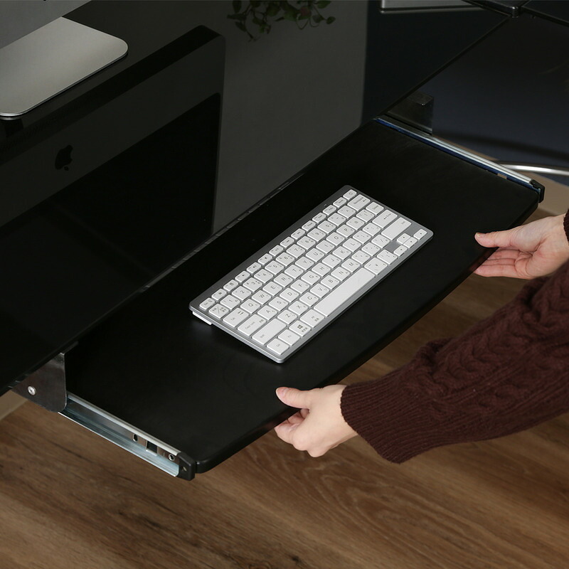 ガラスPCデスク L型 CT-1040BK ブラック・ホワイト 2色展開 パソコンデスク ワークデスク 在宅ワーク おしゃれ シンプル 新生活 家具 インテリア 不二貿易
