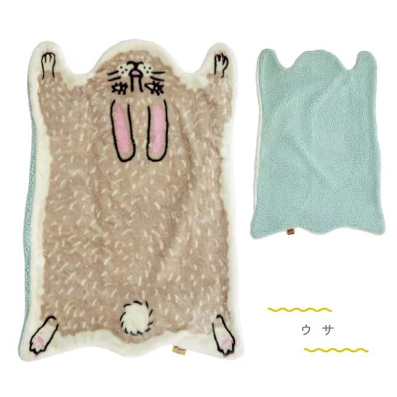 ブランケット ひざ掛け モモンガブランケット 大判 ダイカット モコモコ ベビー アニマル 105×75cm 毛布 膝掛け ハーフケット 冬 温かい ハーフ あったか ふわふわ おしゃれ おもしろ かわいい トラ ウサギ ゴリラ クリスマス ギフト Momonga