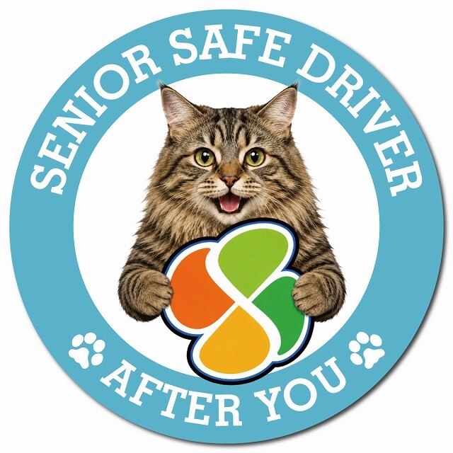 カーサイン 高齢者マーク SENIOR SAFE DRIVER クリリアンボブテイル マグネット 強力 直径13cm 肉球 日本製 車 ステッカー