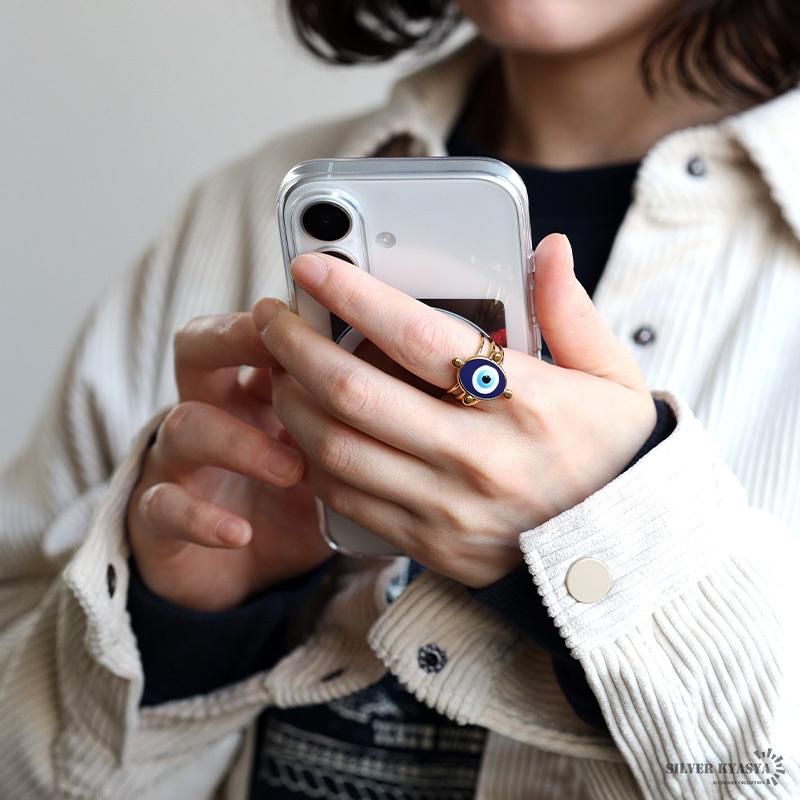 ステンレス イーブルアイリング 3タイプ 18KGP ゴールド gold 邪視 エスニック オープンリング フリーサイズ レディース 女性 指輪 金属アレルギー対応