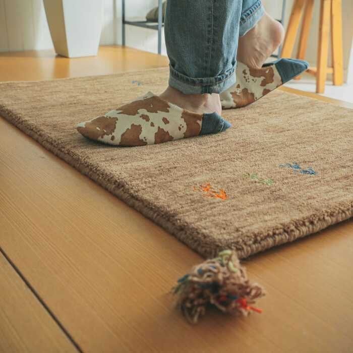ラグ カーペット マット 玄関 玄関マット おしゃれ 40x60cm シンプルギャッベマット HOT対応 アヤカ 北欧 モダン シンプル デザイン かわいい かっこいい ギャッベ インド製 ホット 床暖 OK 送料無料 手織り 肌触り