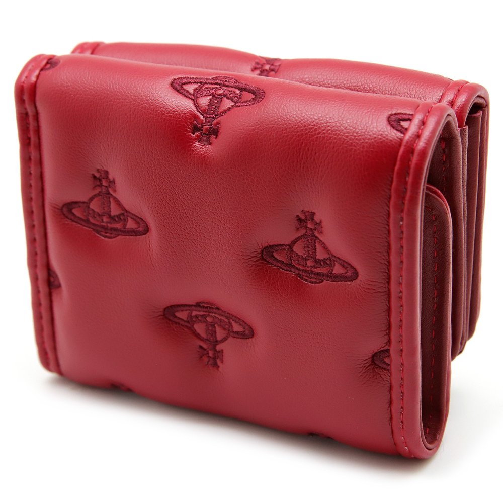 ヴィヴィアンウエストウッド 三つ折り財布 ミニ財布 レディース メンズ 男女兼用 折り財布 Vivienne Westwood ヴィヴィアン マルチオーブ型押し レッド VW4290 (51070057W-S002K-H201) 【2026年秋冬モデル】 【ラッピング無料 誕生日 お祝い プレゼント ギフト 贈り物】