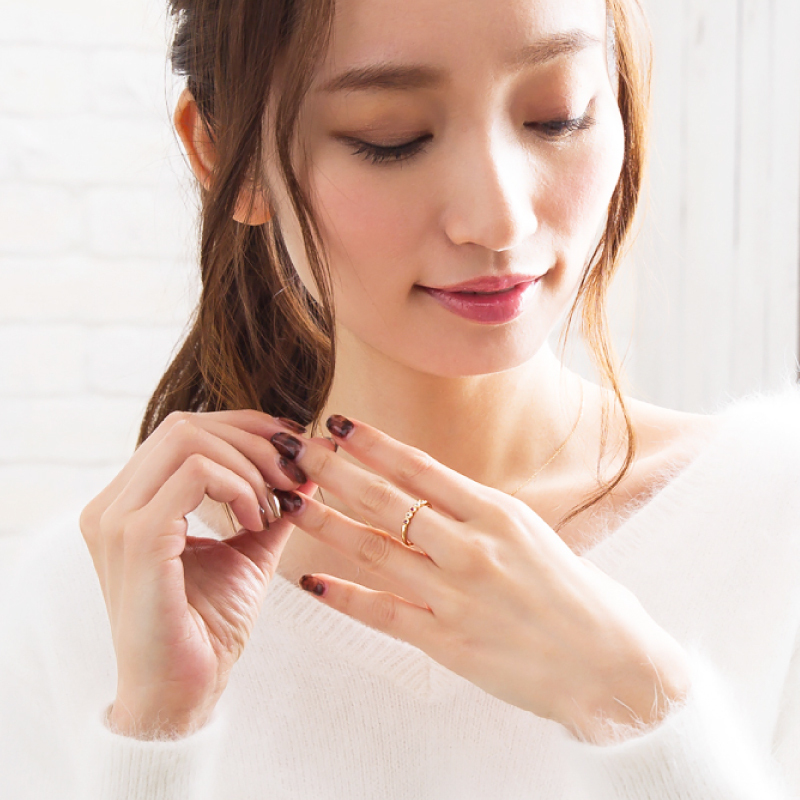 セミ オーダーメイド リング 指輪 誕生石 1.5mm 5石 Ties K10 K18 10K 18K 10金 18金 プラチナ 女性 レディース 誕生日 記念日 プレゼント ギフト 誕生日プレゼント ファミリーリング 刻印 名入れ 20代 30代 40代 妻 彼女 天然石 ダイヤモンド ミルグレイン ゴールド ピンクゴールド イエローゴールド 選べる アクセサリー アレルギー対応 金属アレルギー