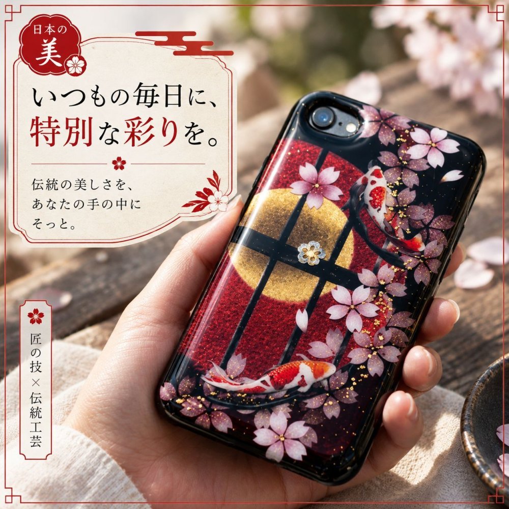 【全機種対応】スマホケース『奈』名入れ 送料無料 和柄 和風 桜 職人 伝統工芸 ハンドメイド ハードケース 手帳型 iPhone 17 Xperia AQUOS Android 各機種対応
