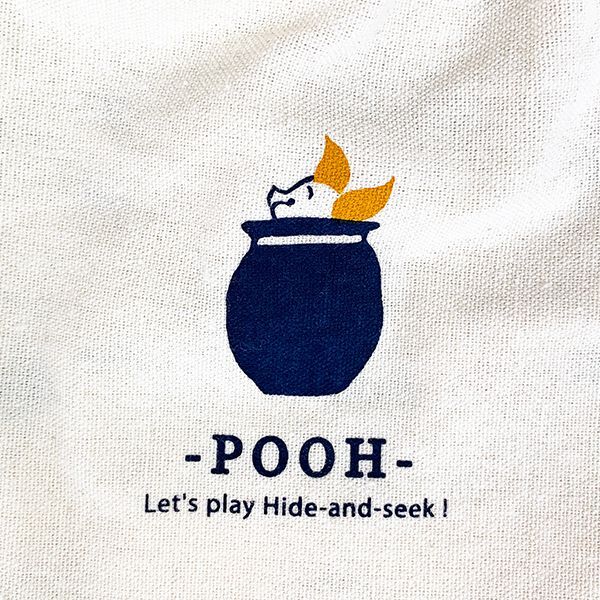 ディズニー プー Winnie The POOH Pooh Series 巾着バッグ バッグ 通勤 通学 巾着 刺繍 ブルー グッズ