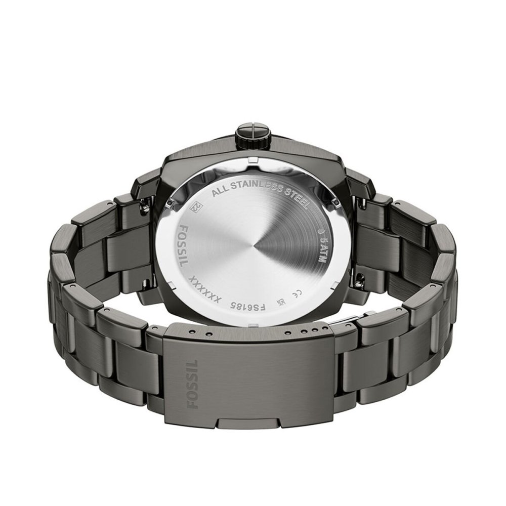 フォッシル FOSSIL 腕時計 メンズ MACHINE デイト アナログ スモーク ステンレススチールウォッチ FS6185【2026 新作】