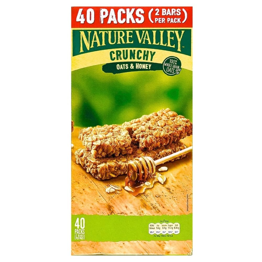 ネイチャーバレー　クランチー　オーツ＆ハニー　100%全粒オーツ麦使用　シリアルバー　Nature Valley Crunchy　大容量　40個パック