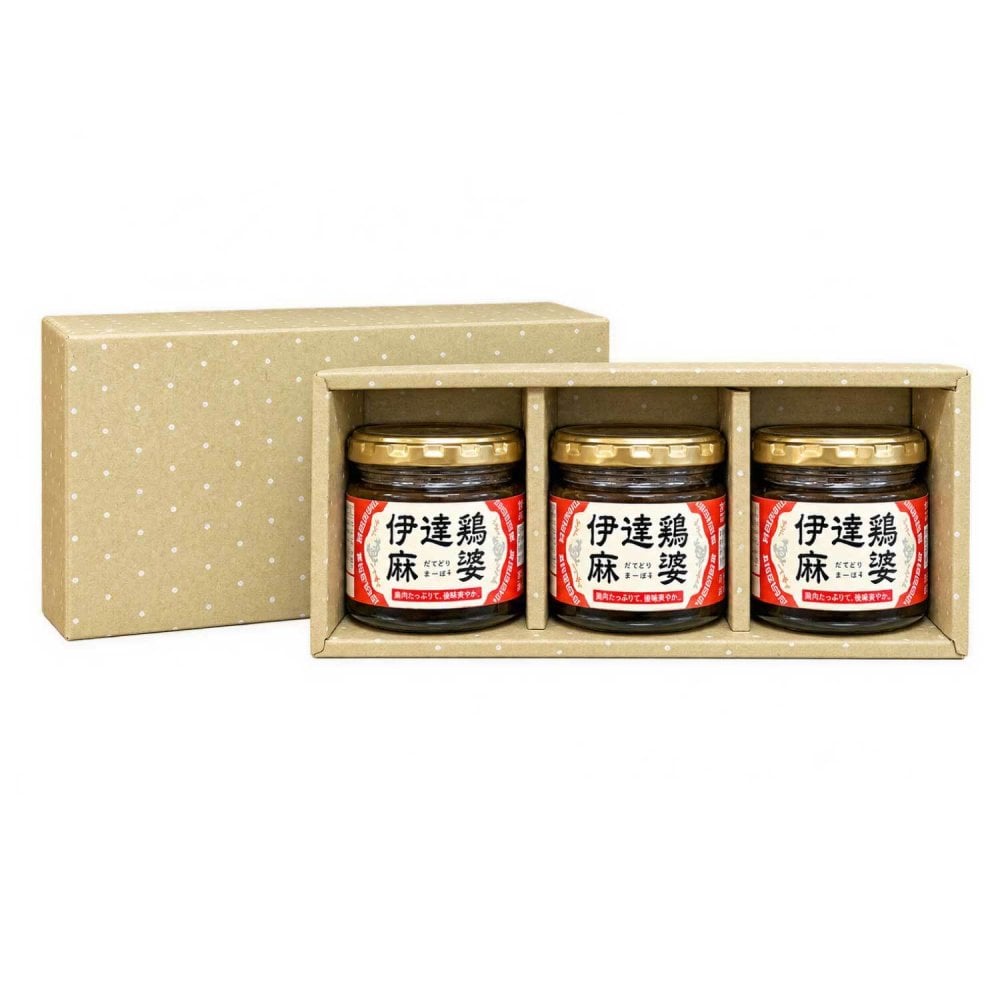 伊達鶏麻婆3個セット 110g×3個 【化粧箱入】 かけるだけで本格四川風 福島県ブランド鶏 伊達鶏 大豆たんぱく ヘルシー 花椒 山椒 シビレ辛い 旨味 瓶詰め系ご飯の供 母の日 父の日 お中元 敬老の日 お歳暮 御歳暮 御年賀 御年始 寒中見舞い お漬け物 漬物 つけもの ギフト 贈答品 誕生日プレゼント