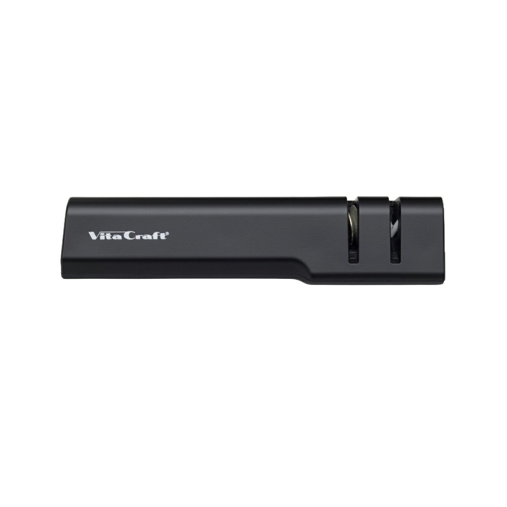 包丁研ぎ器 ビタクラフト SOLID KNIFE シャープナー VC-SS90 BK ステンレス包丁 両刃専用 ダイヤモンド砥石 セラミック砥石 2段階 包丁研ぎ シャープナー 研ぎ器 砥石 コンパクト 軽量 滑り止め 家庭用 キッチンツール 新生活 プレゼント ギフト