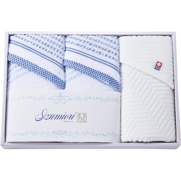 【直送】いずみ織 フェイスタオル３枚セット [26-7517-034] SAL-302 今治タオル 泉州タオル コラボ 国産 日本製 タオルセット ギフト 贈り物 プレゼント 出産祝い 内祝い 快気祝い 新築祝い 引き出物 お返し