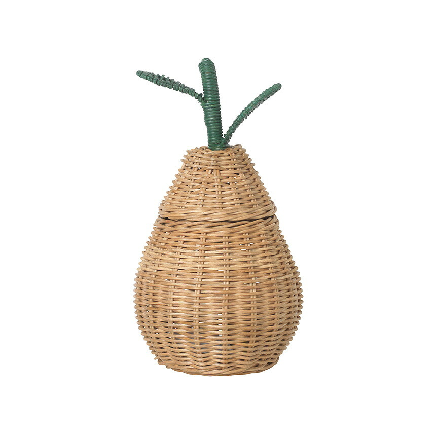 ferm LIVING ファームリビング Pear Braided Storage 洋ナシのカゴ Sサイズ おしゃれディスプレイ 北欧 雑貨 インテリア バスケット ラタン カゴ 飾り 収納 玄関 リビング プレゼント ギフト おすすめ