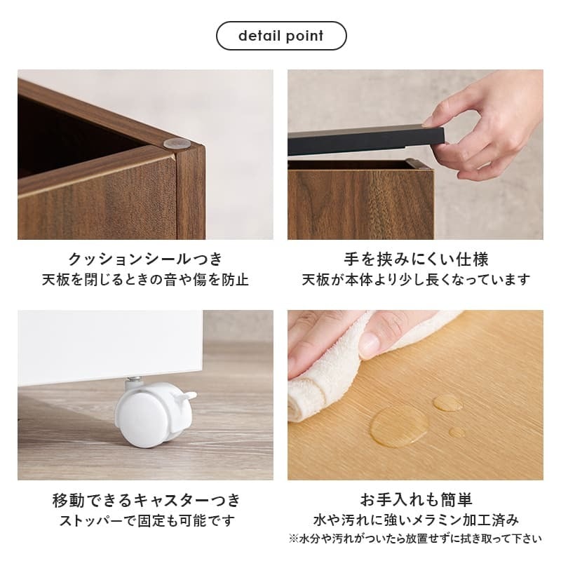 コスメワゴン キャスター付き ライト付き コスメボックス 化粧台 サイドワゴン ドレッサー ミラー付き コスメテーブル 木製 机 幅30.5cm シンプル ホワイト テレワーク 収納ボックス コスメ 収納 化粧品 引出し 収納付