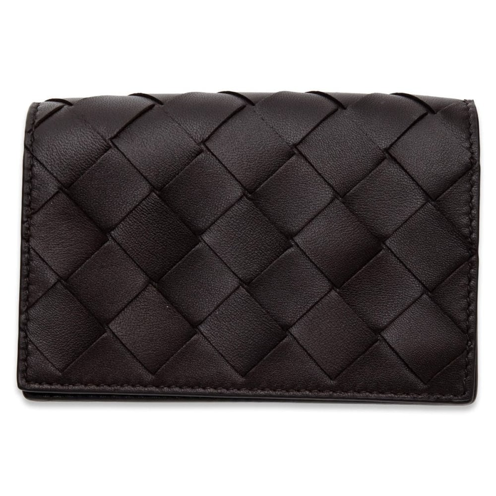ボッテガヴェネタ BOTTEGA VENETA 名刺入れ カードケース イントレチャート フォンダン ブラウン 茶 メンズ レディース 本革 レザー スナップボタン ビジネス 593115 V3UH2 2132 ゴールド金具
