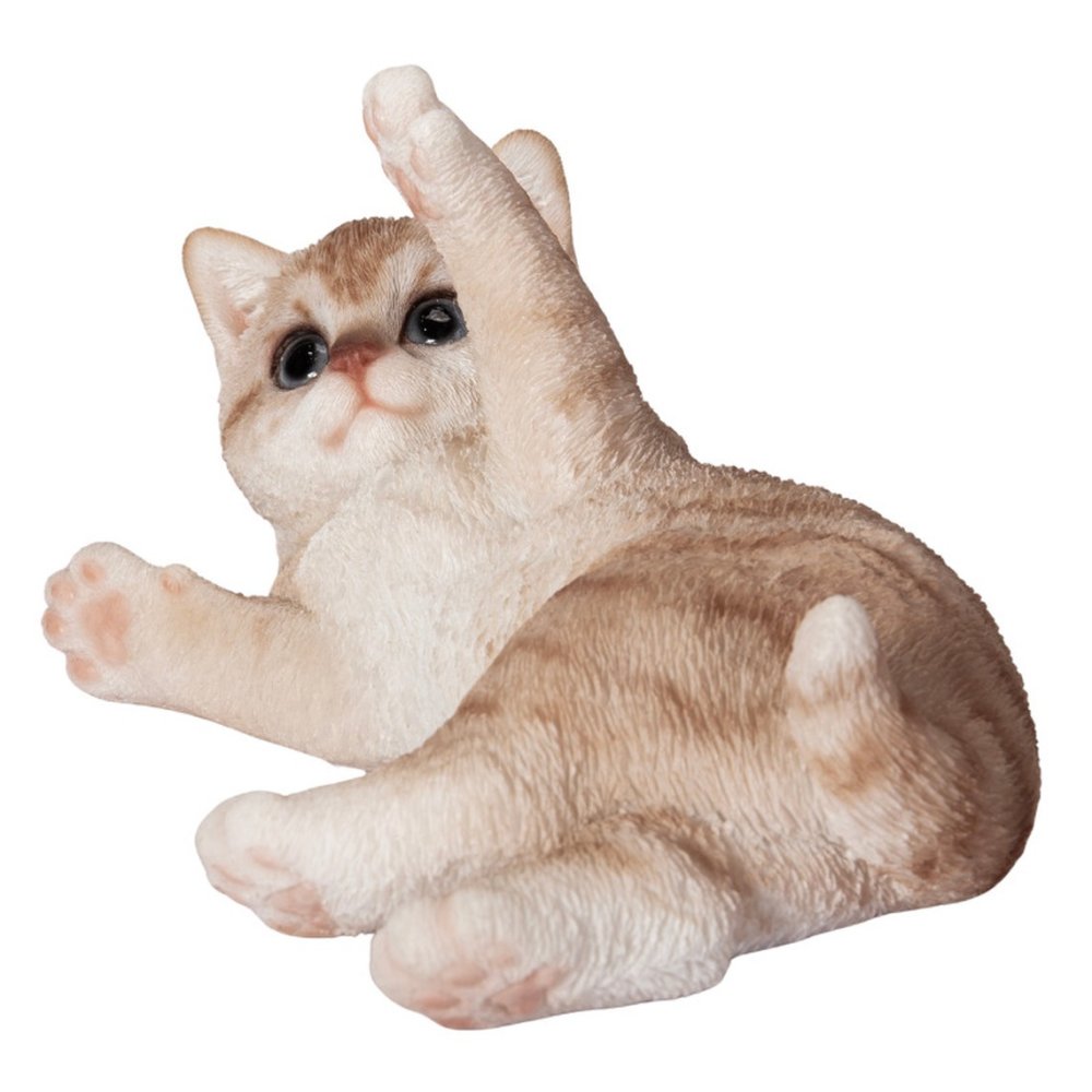 置物 woobia ウービア クリーム じゃれるミルクティー猫 子猫 幅19.5cm 寝転び 薄茶 淡い茶トラ リアル 本物そっくり イギリス生まれ 職人手彩色 玄関 インテリア 癒し 新築祝い 引っ越し祝い 誕生日 退職祝い お礼 お祝い ギフト プレゼント 猫好き ミルクティー色の猫好き
