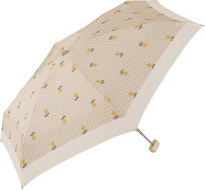 プレイドフラワー ミニ 折りたたみ傘 定形外 送料無料 折りたたみ 傘 雨傘 晴雨兼用 UVカット 7852-155-002 レトロ かわいい  花柄 チェック 韓国 レディース コンパクト 軽量 超軽量 通勤 通学