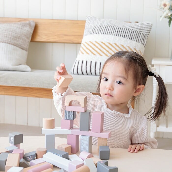知育玩具 2歳から 木製 積み木 ウドゥンブロックス 50ピース 3色展開 おもちゃ 出産祝い 誕生日プレゼント 男の子 女の子 レーベルレーベル
