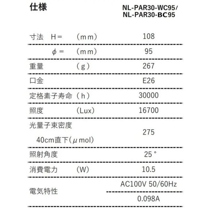 PlantsNEXLIGHT 植物育成ライト NL-PAR30 LED 観葉植物 多肉植物 塊根植物 室内 E26 1年保証 PSE アガベ コーデックス パキポディウム グラキリス モンステラ ガジュマル サボテン エアプランツ インテリア おしゃれ