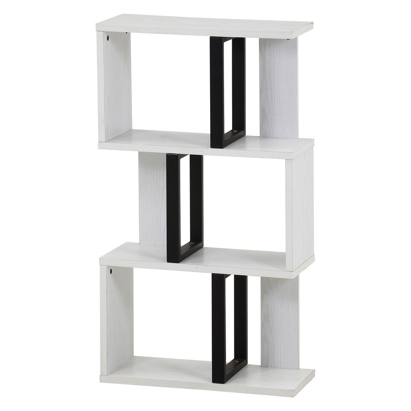 S字ディスプレイラック 4段 オークWH オークホワイト・オーク 2色展開 収納ラック オープンラック シェルフ 整理棚 収納家具 おしゃれ シンプル 新生活 インテリア 不二貿易