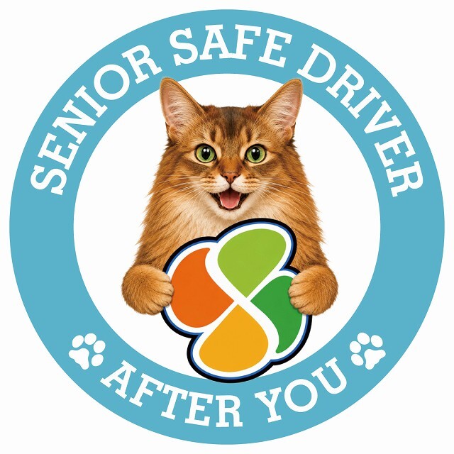 カーサイン 高齢者マーク SENIOR SAFE DRIVER ソマリ ステッカー シール 直径13cm 肉球 日本製 車