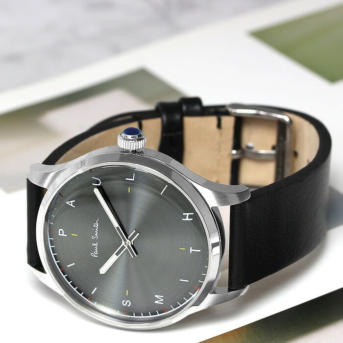 ポールスミス Paul Smith 腕時計 メンズ 革ベルト 41mm レザー クラシック ブランド 人気 ウォッチ ギフト プレゼント テンポ TEMPO グリーン グレー シルバー ブラック