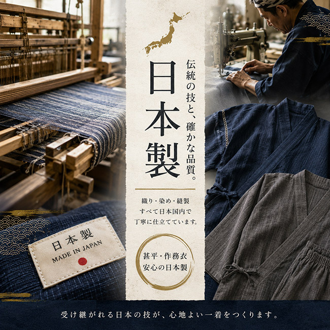 羽織 日本製 たてスラブロング羽織 1040 M/L 父の日 ギフト プレゼント 敬老の日